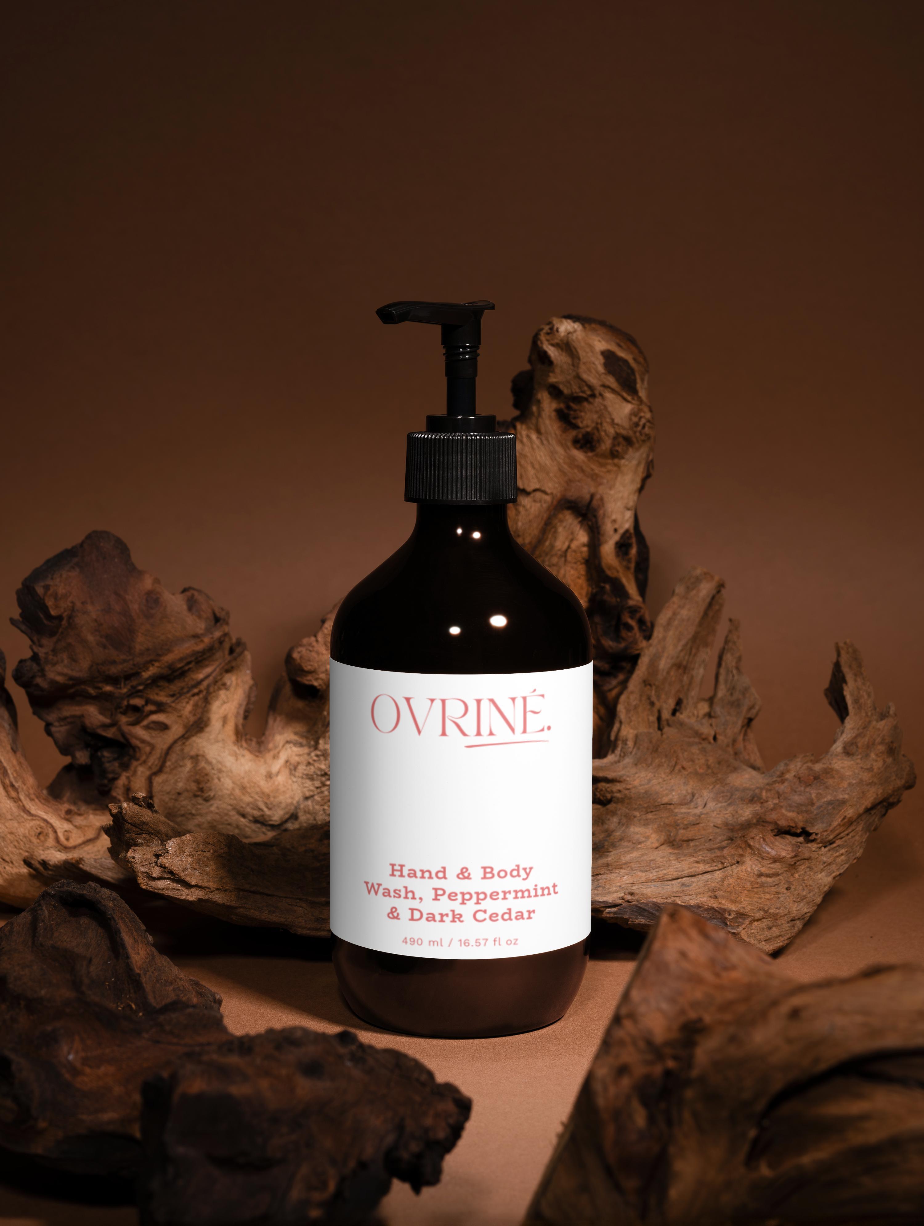 Hand & Body Wash, Peppermint & Dark Cedar